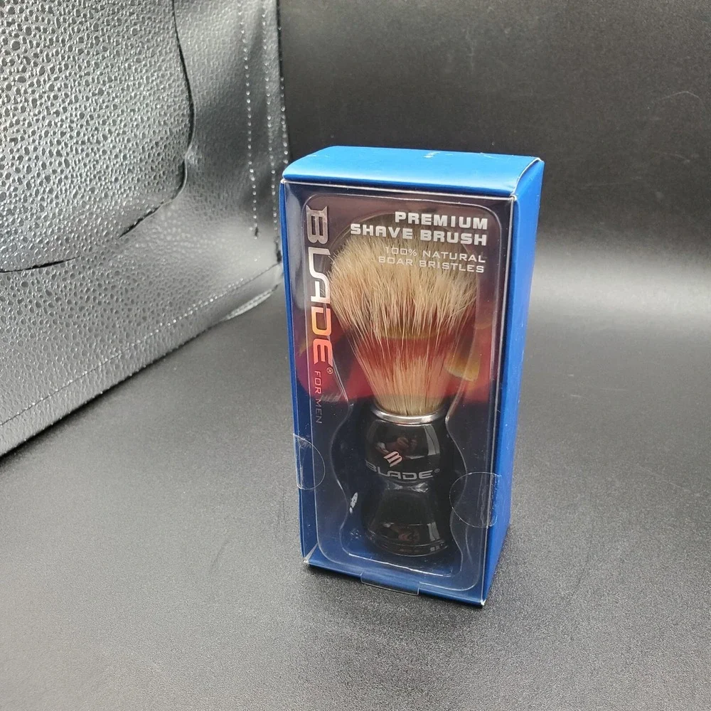 Blade for Men Premium Shave Brush 100% Natural Boar Hair Bristles NIB